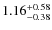 $\rm 1.16^{+0.58}_{-0.38}$