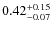 $\rm0.42^{+0.15}_{-0.07}$