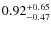 $\rm0.92^{+0.65}_{-0.47}$