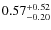 $\rm0.57^{+0.52}_{-0.20}$