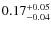 $\rm0.17^{+0.05}_{-0.04}$