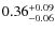 $\rm0.36^{+0.09}_{-0.06}$