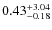 $\rm0.43^{+3.04}_{-0.18}$