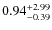 $\rm0.94^{+2.99}_{-0.39}$