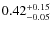 $\rm0.42^{+0.15}_{-0.05}$