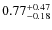 $\rm0.77^{+0.47}_{-0.18}$