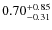 $\rm0.70^{+0.85}_{-0.31}$