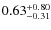 $\rm0.63^{+0.80}_{-0.31}$