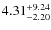 $\rm 4.31^{+9.24}_{-2.20}$