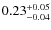$\rm0.23^{+0.05}_{-0.04}$