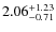 $\rm 2.06^{+1.23}_{-0.71}$