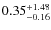 $\rm0.35^{+1.48}_{-0.16}$