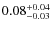 $\rm0.08^{+0.04}_{-0.03}$