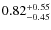 $\rm0.82^{+0.55}_{-0.45}$