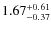 $\rm 1.67^{+0.61}_{-0.37}$