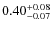 $\rm0.40^{+0.08}_{-0.07}$