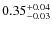 $\rm0.35^{+0.04}_{-0.03}$