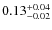 $\rm0.13^{+0.04}_{-0.02}$