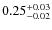 $\rm0.25^{+0.03}_{-0.02}$