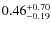 $\rm0.46^{+0.70}_{-0.19}$