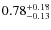 $\rm0.78^{+0.18}_{-0.13}$