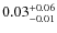 $\rm0.03^{+0.06}_{-0.01}$