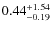 $\rm0.44^{+1.54}_{-0.19}$