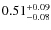 $\rm0.51^{+0.09}_{-0.08}$