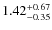 $\rm 1.42^{+0.67}_{-0.35}$
