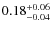 $\rm0.18^{+0.06}_{-0.04}$