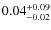 $\rm0.04^{+0.09}_{-0.02}$