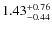 $\rm 1.43^{+0.76}_{-0.44}$