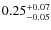 $\rm0.25^{+0.07}_{-0.05}$