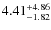 $\rm 4.41^{+4.86}_{-1.82}$