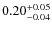 $\rm0.20^{+0.05}_{-0.04}$