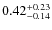 $\rm0.42^{+0.23}_{-0.14}$