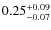 $\rm0.25^{+0.09}_{-0.07}$