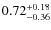 $\rm0.72^{+0.18}_{-0.36}$