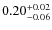 $\rm0.20^{+0.02}_{-0.06}$