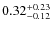 $\rm0.32^{+0.23}_{-0.12}$