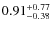 $\rm0.91^{+0.77}_{-0.38}$