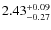 $\rm 2.43^{+0.09}_{-0.27}$