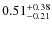 $\rm0.51^{+0.38}_{-0.21}$