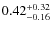 $\rm0.42^{+0.32}_{-0.16}$