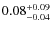 $\rm0.08^{+0.09}_{-0.04}$