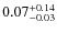 $\rm0.07^{+0.14}_{-0.03}$
