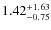 $\rm 1.42^{+1.63}_{-0.75}$
