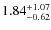 $\rm 1.84^{+1.07}_{-0.62}$