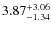 $\rm 3.87^{+3.06}_{-1.34}$