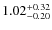 $\rm 1.02^{+0.32}_{-0.20}$
